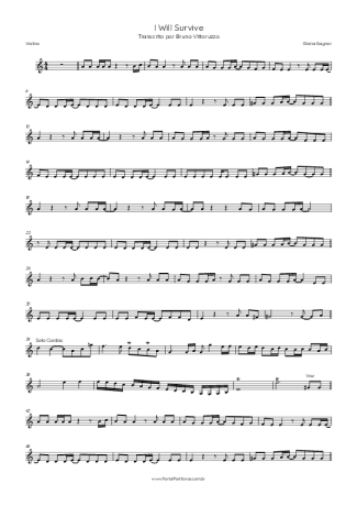 Gloria Gaynor I Will Survive score for Violin