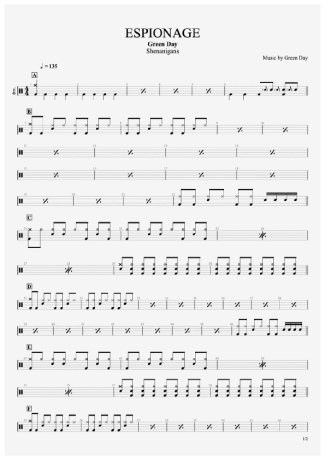 Green Day  score for Drums