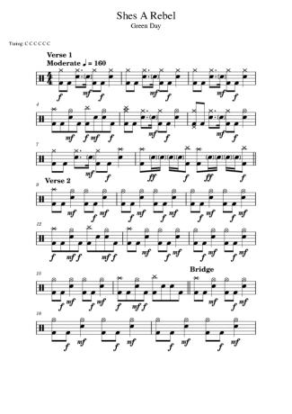 Score for Drums
