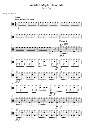 Score for Drums