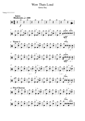 Score for Drums