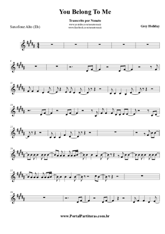 Grey Holiday  You Belong To Me score for Alto Saxophone