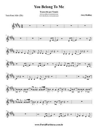 Grey Holiday You Belong To Me score for Alto Saxophone