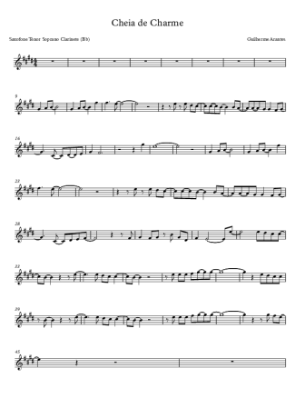 Guilherme Arantes Cheia de Charme score for Tenor Saxophone Soprano Clarinet (Bb)