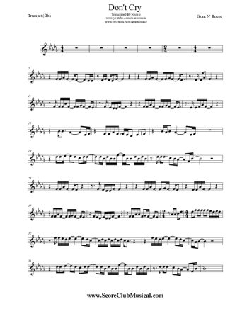 Guns N Roses Don´t Cry score for Trumpet