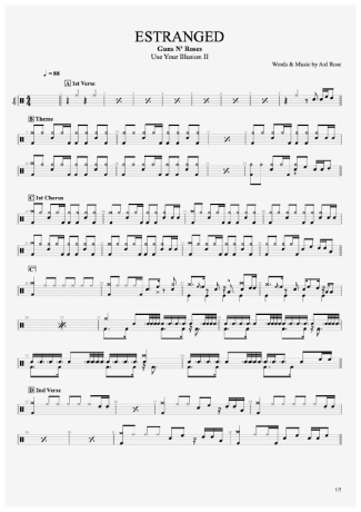 Guns N Roses  score for Drums