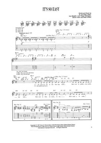 Guns N Roses  score for Guitar