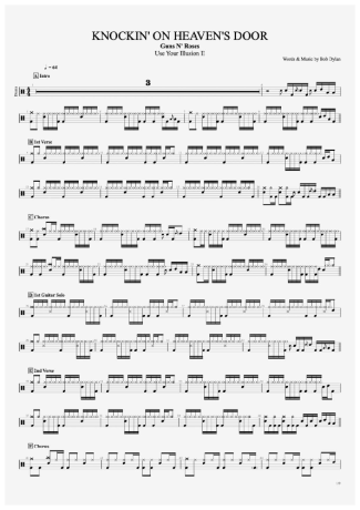 Guns N Roses Knockin´ On Heaven´s Door score for Drums