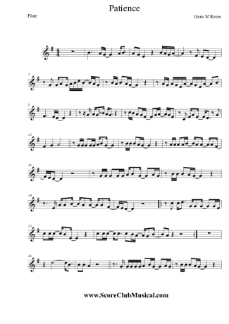 Guns N Roses  score for Flute