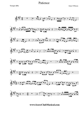 Guns N Roses Patience score for Trumpet