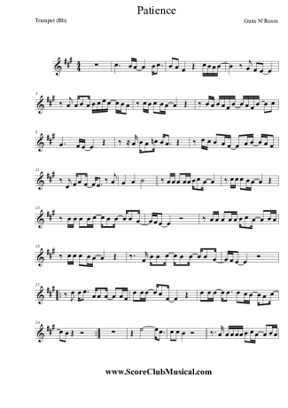 Guns N Roses  score for Trumpet