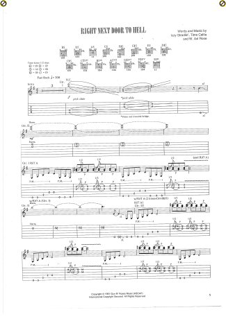 Guns N Roses  score for Guitar