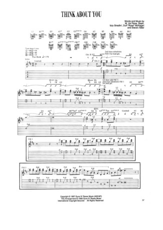 Guns N Roses  score for Guitar