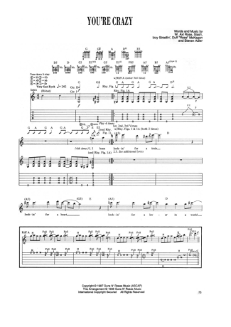 Guns N Roses Youre Crazy score for Guitar