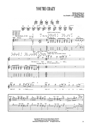 Guns N Roses  score for Guitar