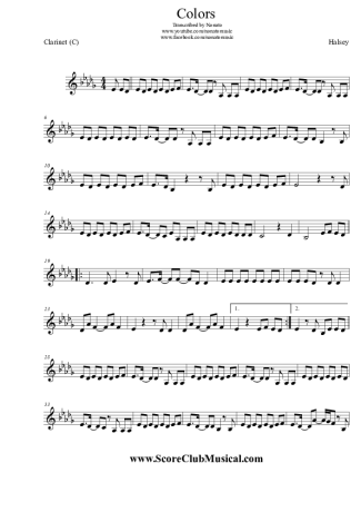 Halsey Colors score for Clarinet (C)