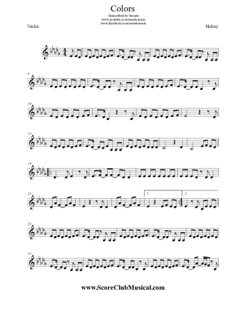 Halsey Colors score for Violin