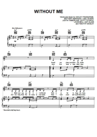 Halsey Without Me score for Piano