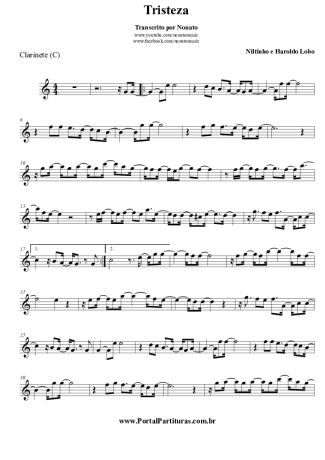 Haroldo Lobo Tristeza score for Clarinet (C)