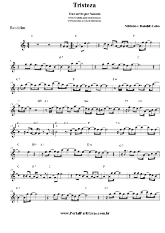 Haroldo Lobo Tristeza score for Mandolin