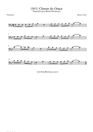 Harpa Cristã (001) Chuvas De Graça score for Cello