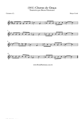 Harpa Cristã (001) Chuvas De Graça score for Clarinet (C)