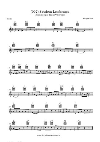 Harpa Cristã (002) Saudosa Lembrança score for Acoustic Guitar