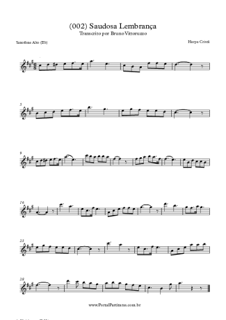 Harpa Cristã (002) Saudosa Lembrança score for Alto Saxophone