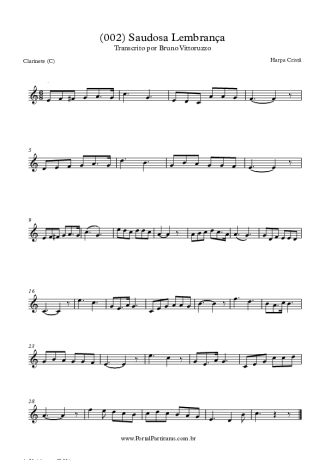 Harpa Cristã (002) Saudosa Lembrança score for Clarinet (C)