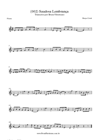 Harpa Cristã (002) Saudosa Lembrança score for Flute