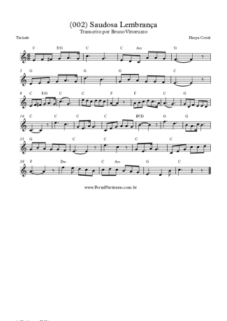 Harpa Cristã (002) Saudosa Lembrança score for Keyboard