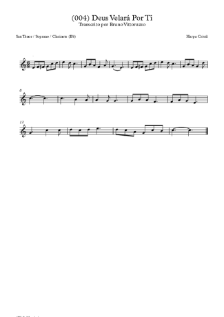 Harpa Cristã (004) Deus Velará Por Ti score for Tenor Saxophone Soprano (Bb)