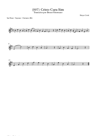 Harpa Cristã (007) Cristo Cura Sim score for Tenor Saxophone Soprano (Bb)