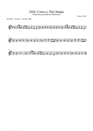 Harpa Cristã (008) Cristo O Fiel Amigo score for Clarinet (Bb)