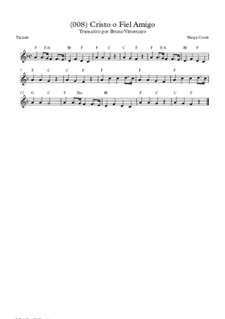 Harpa Cristã (008) Cristo O Fiel Amigo score for Keyboard