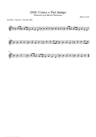 Harpa Cristã (008) Cristo O Fiel Amigo score for Tenor Saxophone Soprano (Bb)
