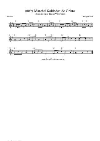 Harpa Cristã (009) Marchai Soldados De Cristo score for Keyboard