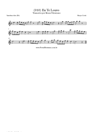 Harpa Cristã (010) Eu Te Louvo score for Alto Saxophone
