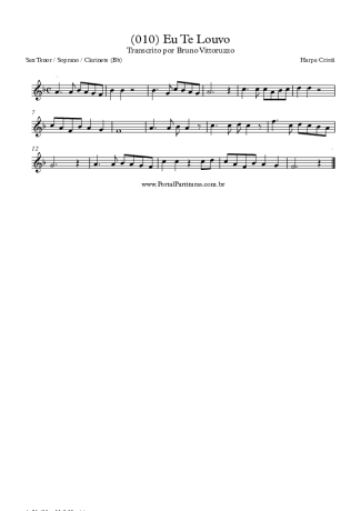 Harpa Cristã (010) Eu Te Louvo score for Clarinet (Bb)
