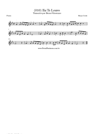 Harpa Cristã (010) Eu Te Louvo score for Flute