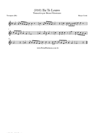 Harpa Cristã (010) Eu Te Louvo score for Trumpet