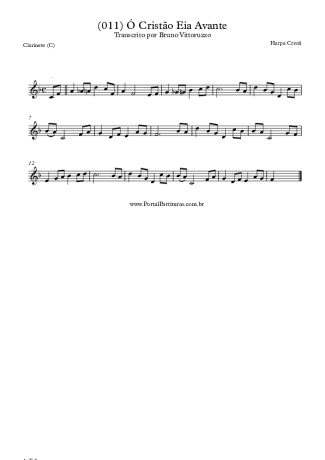 Harpa Cristã (011) Ó Cristão Eia Avante score for Clarinet (C)