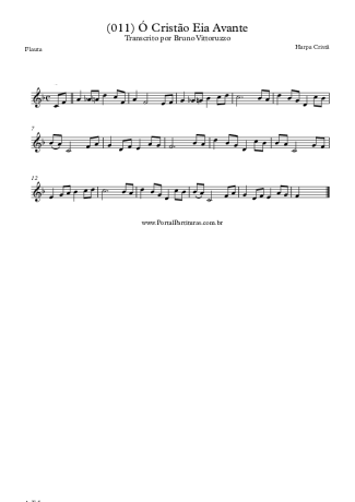 Harpa Cristã (011) Ó Cristão Eia Avante score for Flute