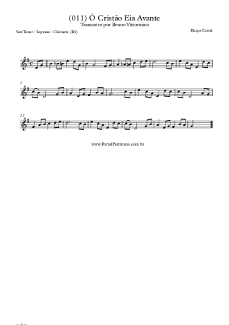 Harpa Cristã (011) Ó Cristão Eia Avante score for Tenor Saxophone Soprano (Bb)