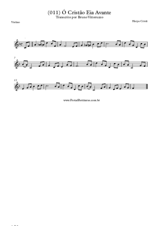 Harpa Cristã (011) Ó Cristão Eia Avante score for Violin