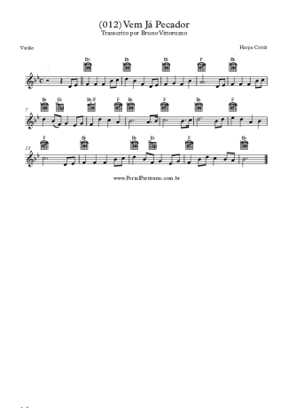 Harpa Cristã (012) Vem Já Pecador score for Acoustic Guitar