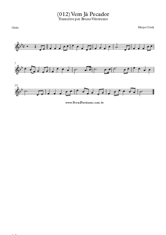 Harpa Cristã (012) Vem Já Pecador score for Harmonica