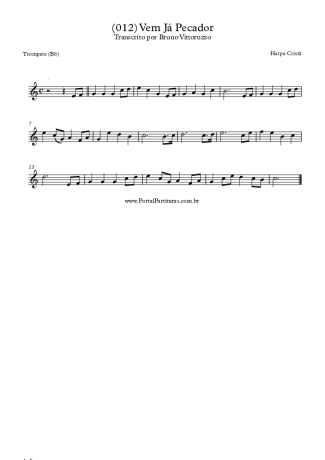 Harpa Cristã (012) Vem Já Pecador score for Trumpet