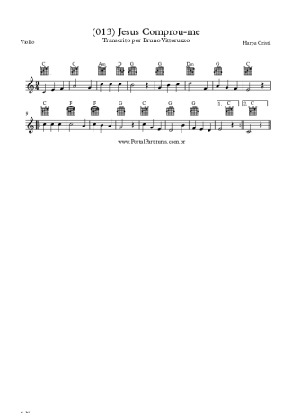 Harpa Cristã (013) Jesus Comprou-me score for Acoustic Guitar