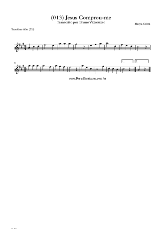 Harpa Cristã (013) Jesus Comprou-me score for Alto Saxophone